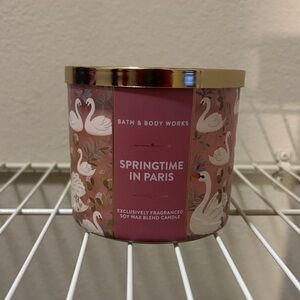 Bath & Body Works Pink Springtime in Paris Decorative Candle with Gold Lid